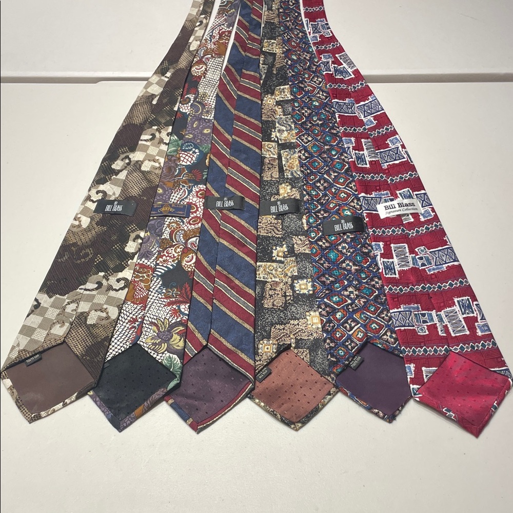Bill Blass Men's Retro Vintage Tie Set - Multicolor Patterns